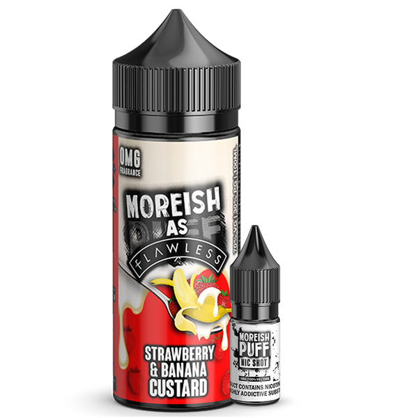 Moreish As Flawless Strawberry Banana Custard 0mg 100ml Shortfill E-Liquid