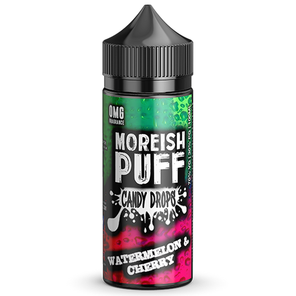 Watermelon & Cherry Candy Drops E-Liquid By Moreish Puff 100ml Shortfill
